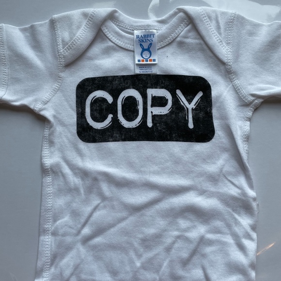 NEW! "Copy" and "Paste" onesies for twins. Size - 12 months - Picture 3 of 7